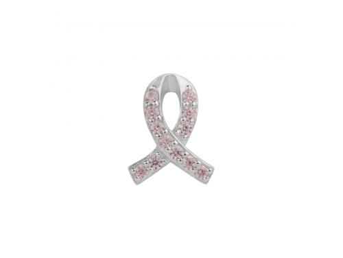 Stow Stg CZ Pink Ribbon Charm image