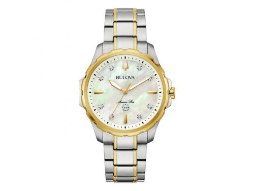 Bulova Women's Quartz Two Tone Diamond 'Marine Star' Watch image