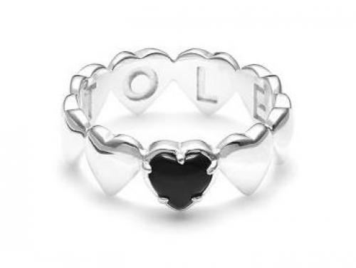 Stolen Girlfriends Club Band Of Hearts Ring - Onyx image