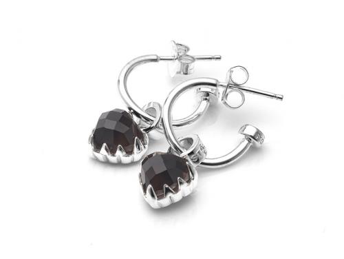 Stolen Girlfriends Club Love Anchor Earrings - Smoky Quartz image