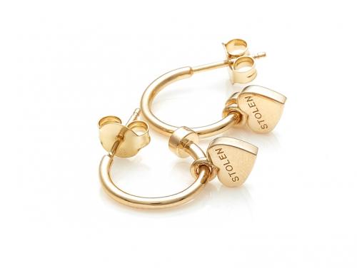 Stolen Girlfriends Club Stg Gold Plated Stolen Heart Anchor Earrings image