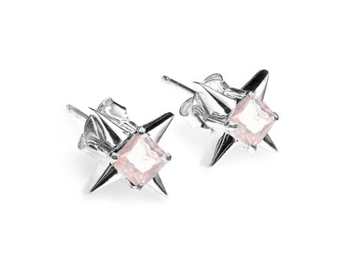 Stolen Girlfriends Club Stg Rose Quartz Cosmic Spike Earrings image