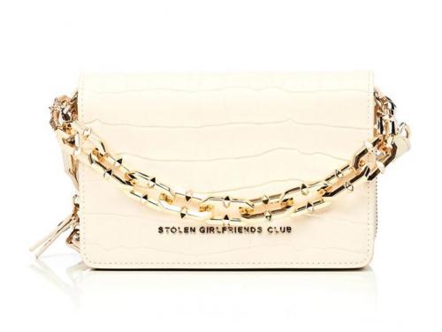 Stolen Girlfriends Club Little Trouble Handbag - Cream/Gold image