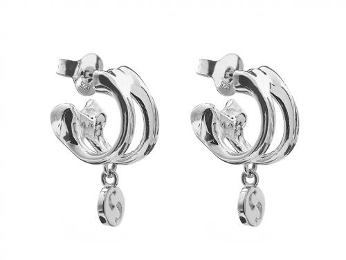 Stolen Girlfriends Club Stg Skeletal Hoop Earrings image