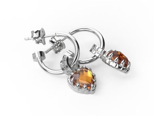 Stolen Girlfriends Club Stg Love Claw Anchor Earrings - Citrine image