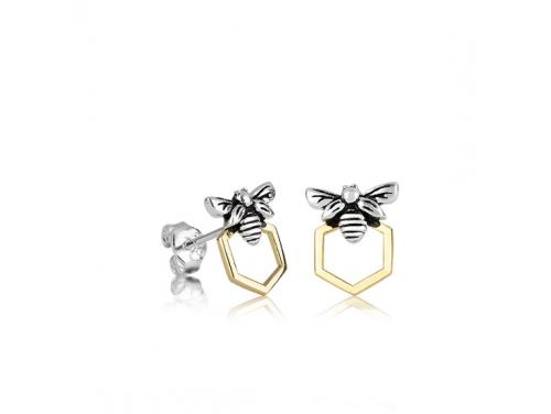 Evolve Stg Gold Plated Honey Bee Studs image