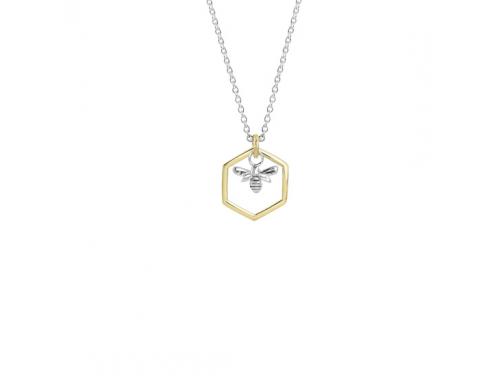 Evolve Stg Gold Plated Honey Bee Necklace image