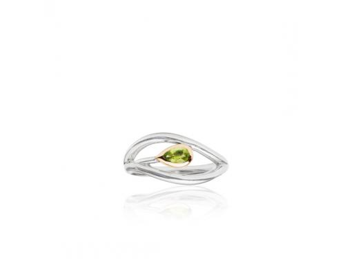 Evolve Stg Rose Plated Peridot Eternity Leaf Ring image