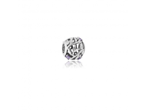 Evolve Stg CZ February Birthstone Bead image