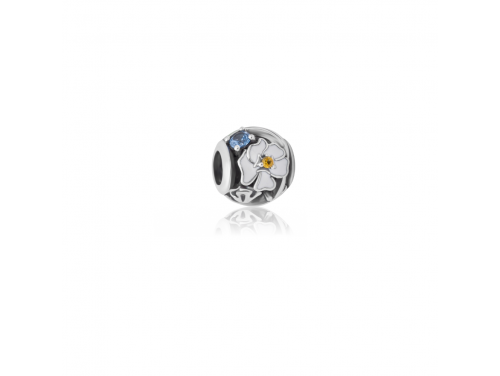 Evolve Stg Enamel CZ Mt Cook Lily Charm Bead image