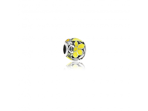 Evolve Stg Enamel CZ Daffodil Charm Bead image