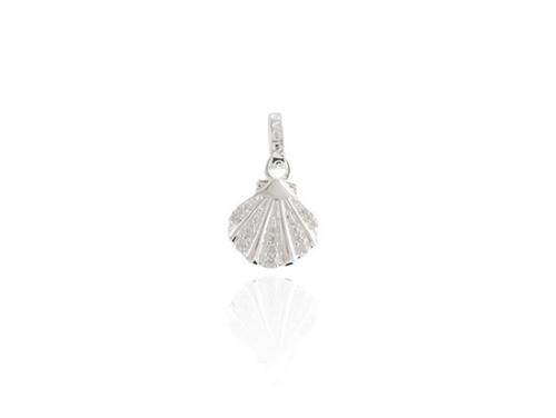 Evolve Stg CZ Seashell Charm Drop Bead image