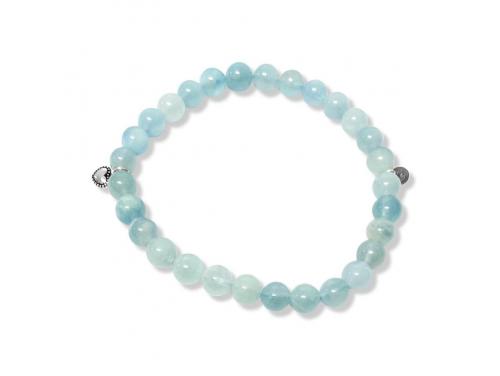 La Pierre Stg Aquamarine Bead Stretch Bracelet image