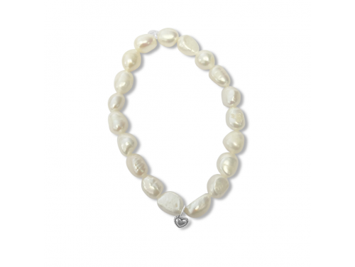 La Pierre Stg White Keshi Pearl Stretch Bracelet image