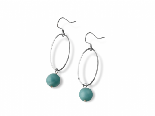 La Pierre Stg Amazonite Drop Earrings image