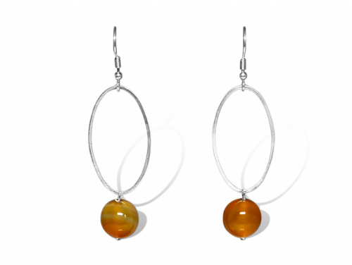 La Pierre Stg Carnelian Drop Earrings image