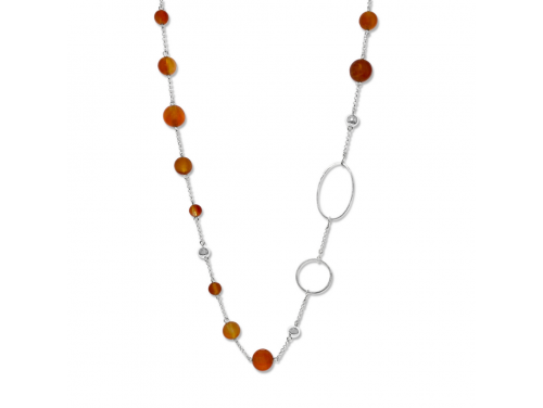 La Pierre Stg Carnelian Bead 85cm Necklace image