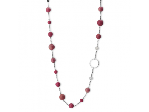 La Pierre Stg Pink Rhodochrosite Bead 50cm Necklace image