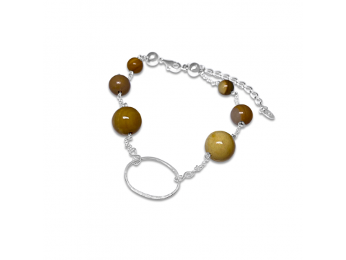 La Pierre Stg Mustard Mookaite Bead Bracelet image