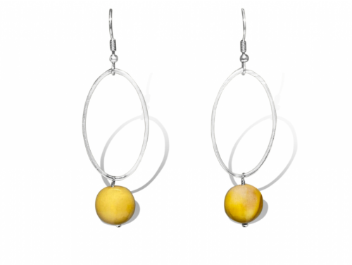 La Pierre Stg Mustard Mookaite Drop Earrings image