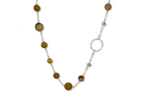 La Pierre Stg Mustard Mookaite Bead 50cm Necklace image