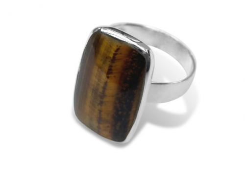 La Stele Stg Tigers Eye Rectangle Ring image