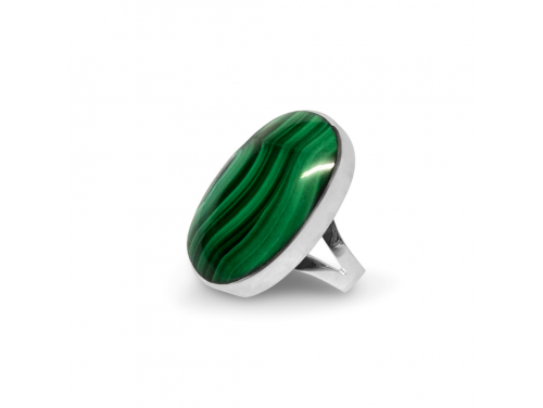 La Stele Stg Green Malachite Oval Ring image