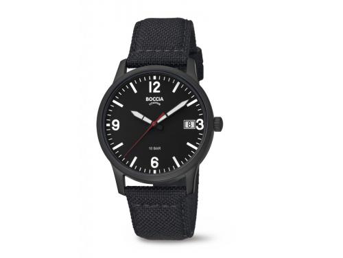 Boccia Gents Titanium Black Plated Quartz Watch image