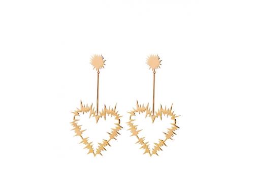 Karen Walker Stg/14ct Gold Plated* Electric Heart Drop Earrings image