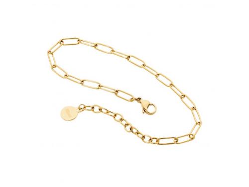 Ellani Gold Plated Stainless Steel Paperclip Bracelet image