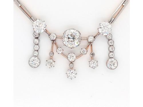 18ct Two Tone Diamond Necklace TDW 6.61ct image