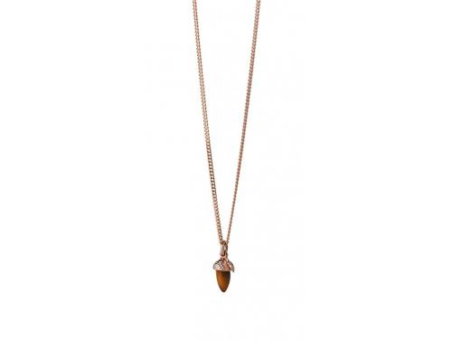 Karen Walker 9ct Rose Micro Acorn & Leaf Necklace image