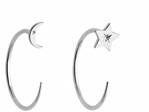 Karen Walker Stg Moon and Stars Hoops image