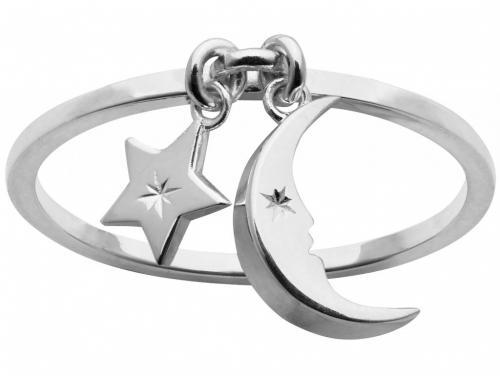 Karen Walker Stg Moon and Star Charm Ring image