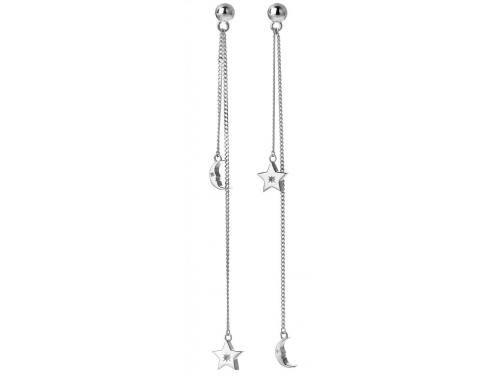 Karen Walker Stg Moon and Star Pendulum Drop Earrings image