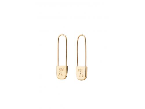 Karen Walker Gold Plated Stg Runaway Safety Pin Earrings image