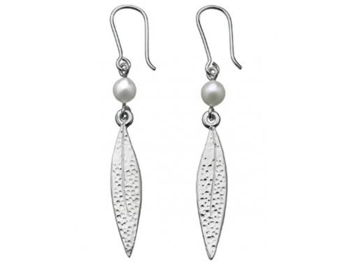 Karen Walker Stg Cultured Pearl Leaf Earrings image