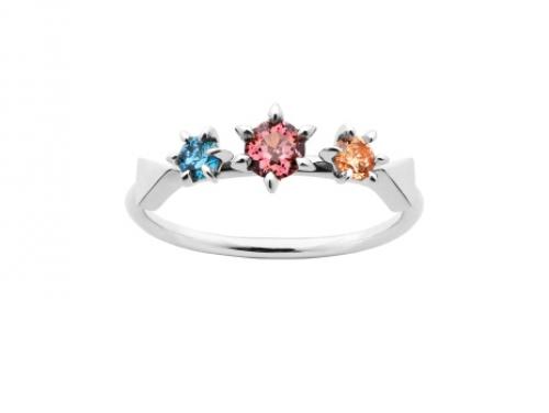 Karen Walker Stg Three CZ Baroque Ring image