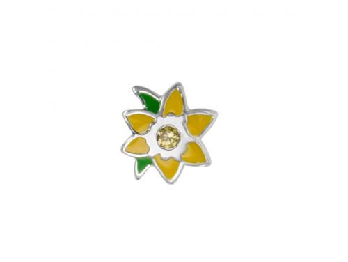 Stow Stg Enamel Daffodil Flower Charm image