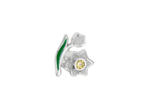 Stow Stg Enamel Lily Of The Valley Flower Charm image