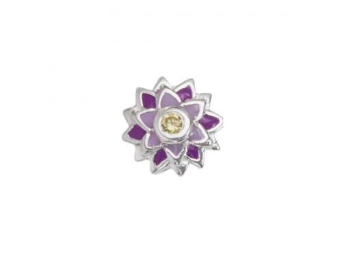 Stow Stg Enamel Water Lily Flower Charm image