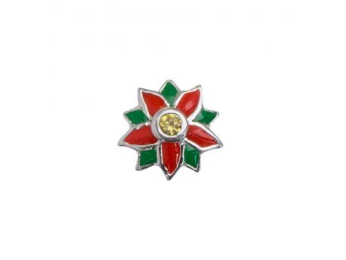 Stow Stg Enamel Poinsettia Flower Charm image