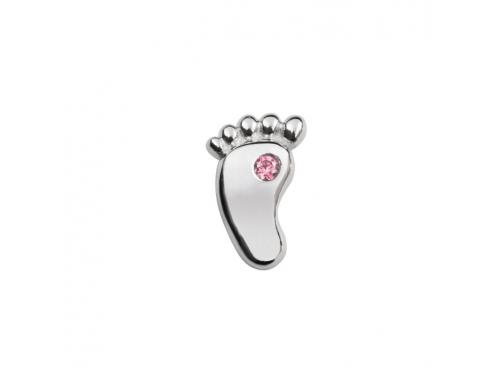 Stow Stg CZ Footprint Charm - Pink image