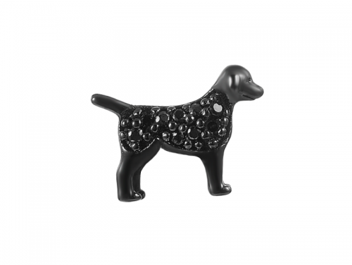 Stow Black Rhodium Spinel Dog Charm image