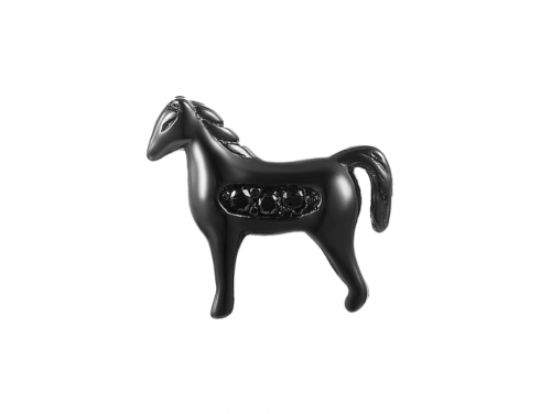 Stow Black Rhodium Spinel Horse Charm image