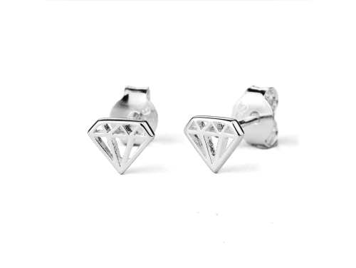 Stow Sterling Silver Diamond Earrings image