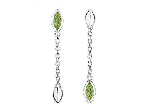 Stow Sterling Silver Peridot Vitality Drop Earrings image