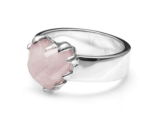 Stolen Girlfriends Club Love Claw Ring - Rose Quartz image