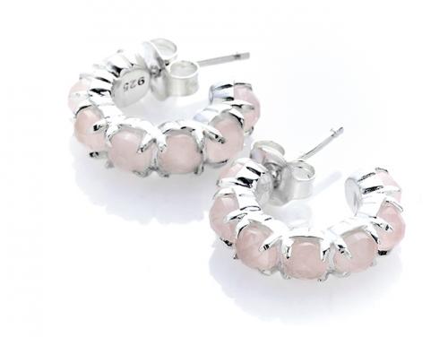 Stolen Girlfriends Club Halo Cluster Earrings - Rose Quartz image