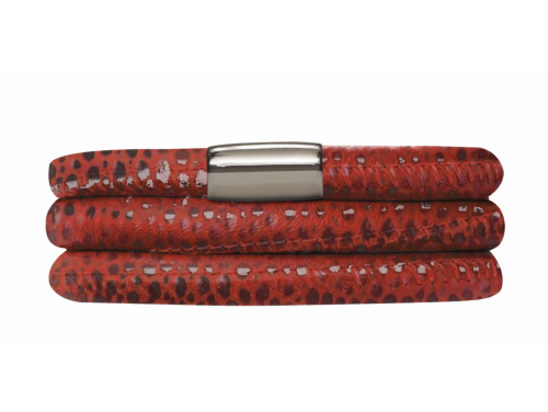 Triple Red Leather Bracelet image